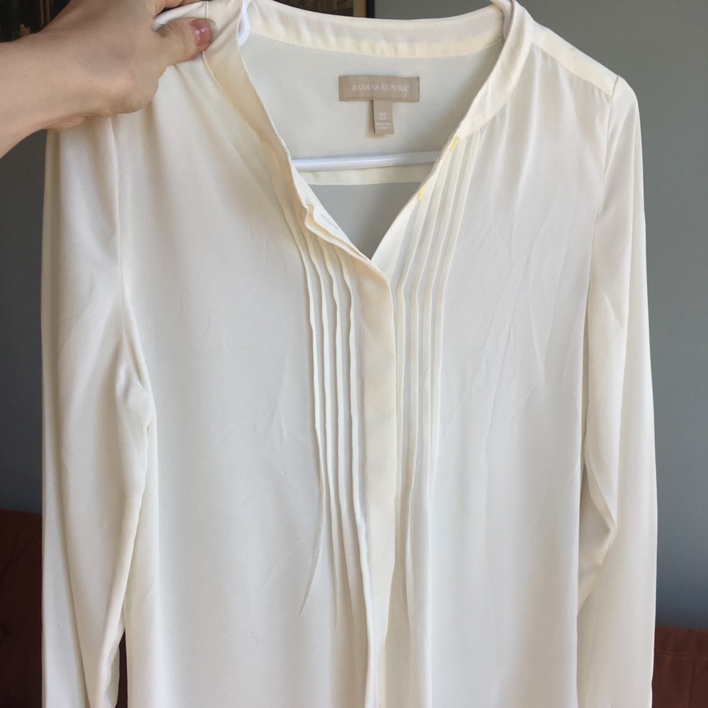 Collarless White Button Down - image 1